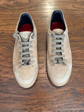 Isaia Men's Suede Casual Sneakers in Beige Sz 13